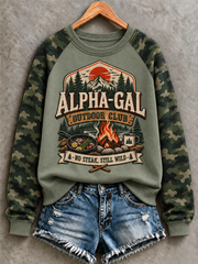 Women's Camping Raglan Sleeve Sweatshirt