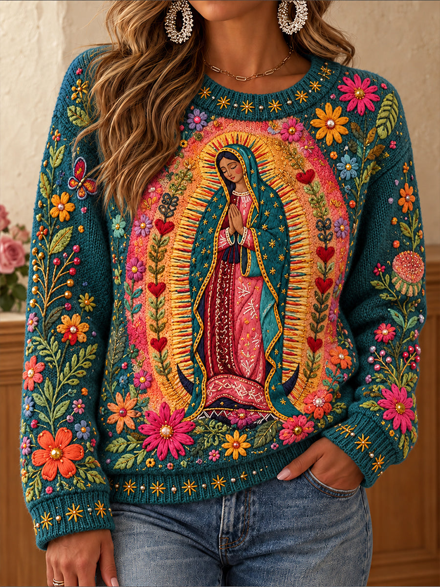Women's Our Lady of Guadalupe Day Art Printed Casual Tops
