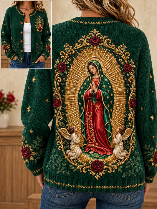 Women's Our Lady of Guadalupe Day Art Printed Cardigan