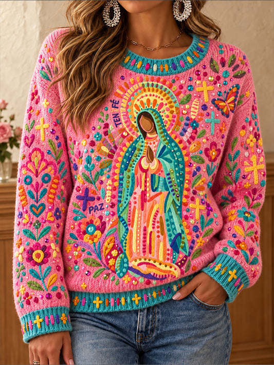 Women's Our Lady of Guadalupe Day Art Printed Casual Tops