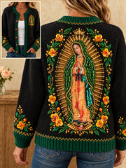 Women's Our Lady of Guadalupe Day Art Printed Cardigan