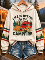 Women's Camping Print Sweatshirt