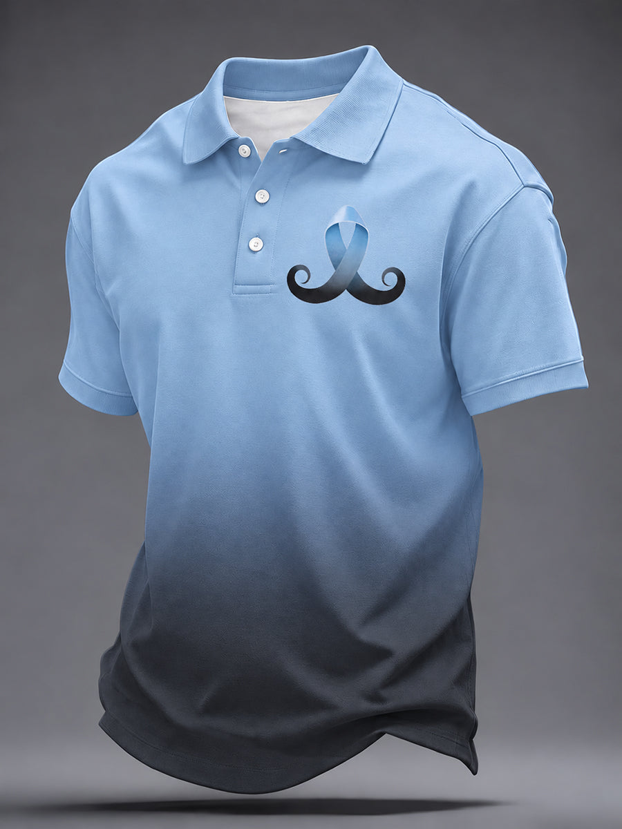 Men's Mustache Print Men's Health Support Graphic Shirt