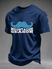 Men's Mustache Print Men's Health Support Graphic T-Shirt