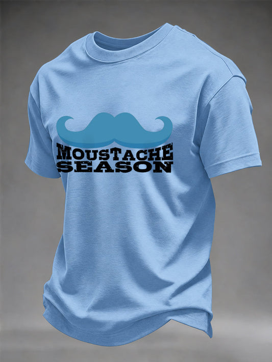 Men's Mustache Print Men's Health Support Graphic T-Shirt