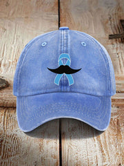 Unisex Mustache Print Men's Health Support Graphic Cap