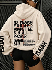 Women's No Weapon Formed Against Me Shall Prosper Print Hoodies