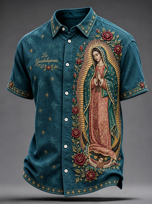 Men's Mexico Our Lady of Guadalupe Art Printed Shirt