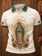 Men's Mexico Our Lady of Guadalupe Art Printed Casual Tops