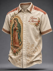 Men's Mexico Our Lady of Guadalupe Art Printed Shirt