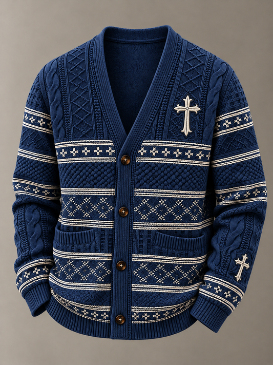 Men's Faith Print Cardigan