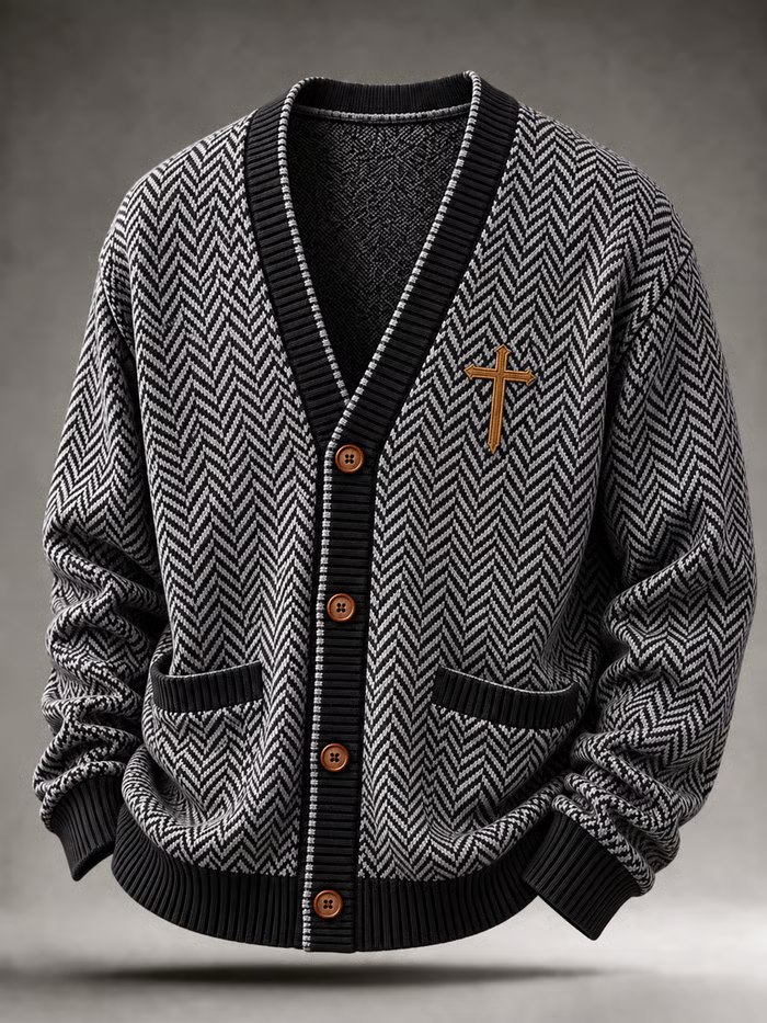 Men's Faith Print Cardigan