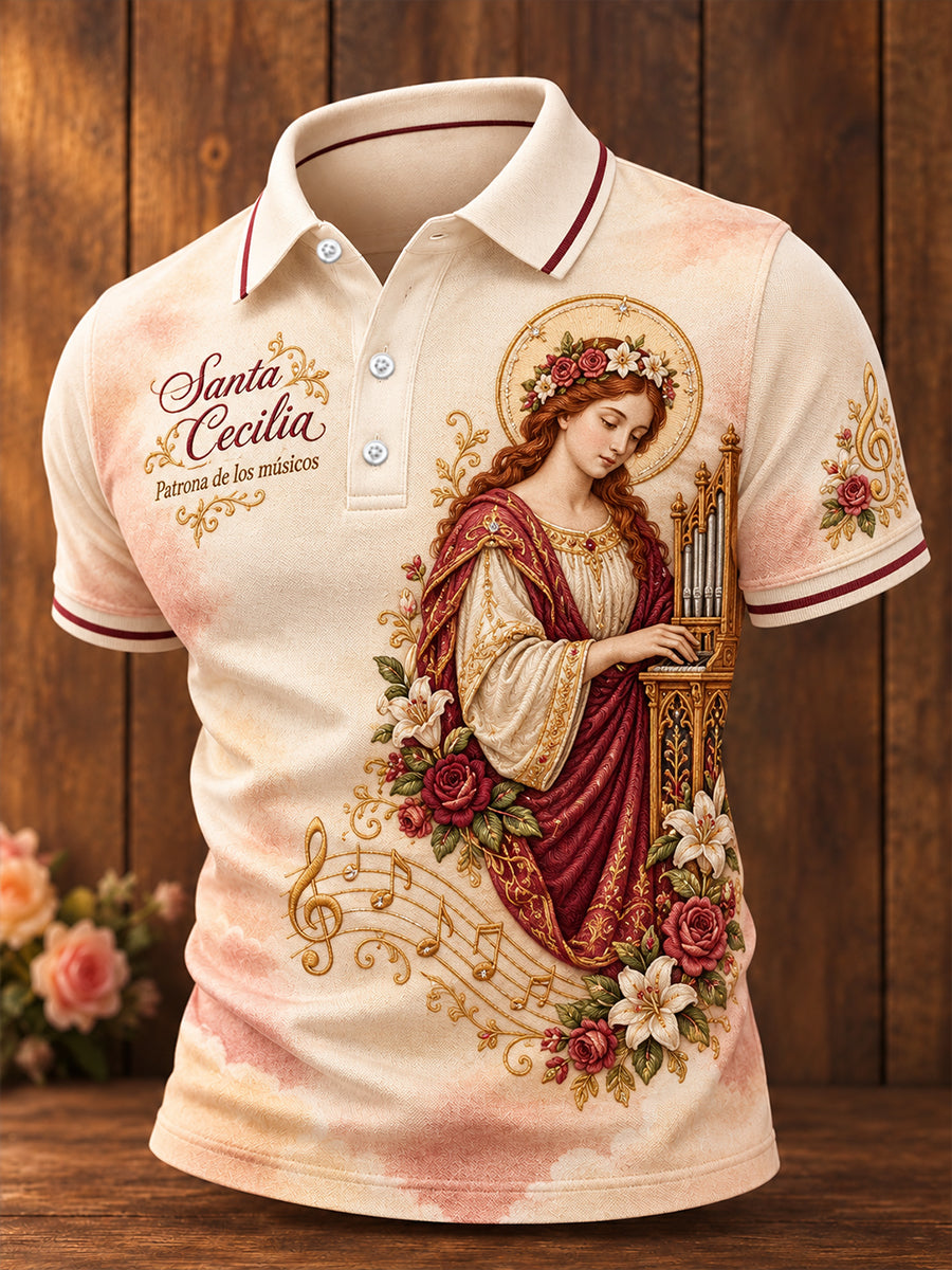 Men's Mexico Virgen de Santa Cecilia Printed Casual Tops