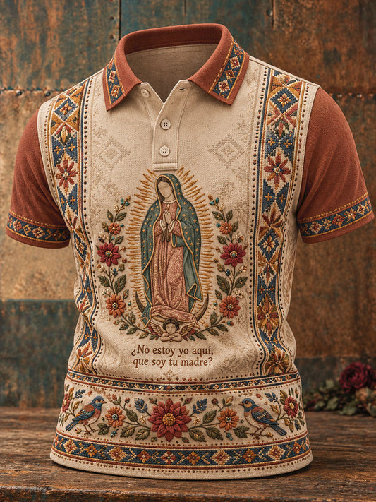 Men's Mexico Our Lady of Guadalupe Art Printed Casual Tops