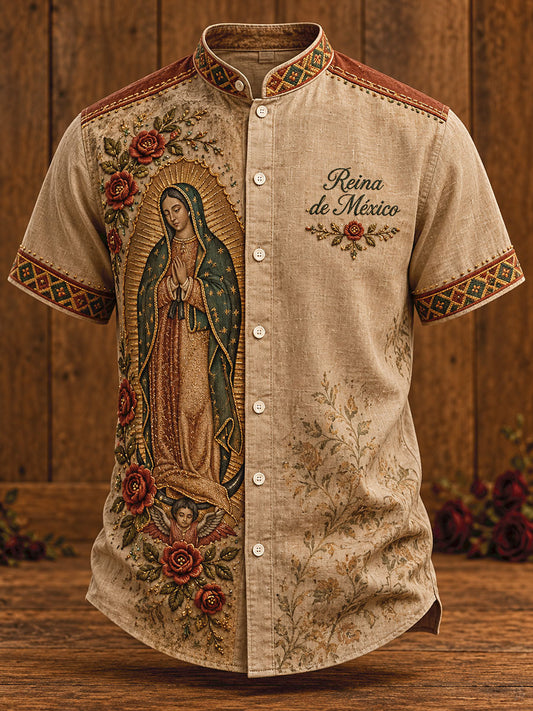 Men's Mexico Our Lady of Guadalupe Art Printed Shirt