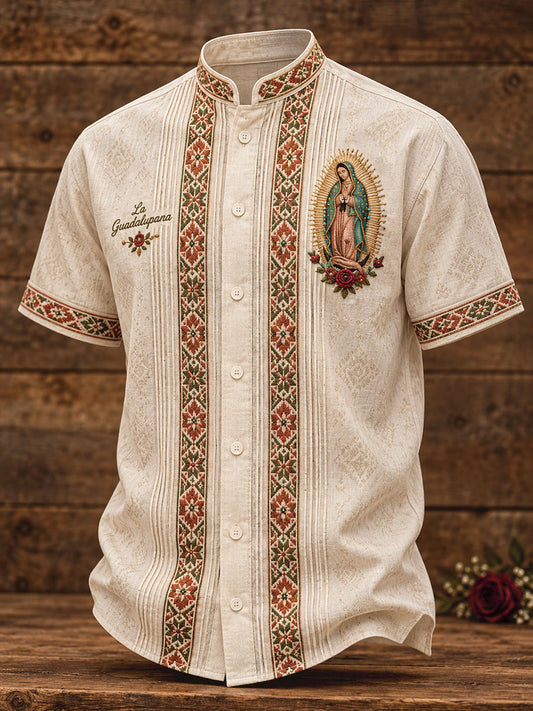 Men's Mexico Our Lady of Guadalupe Art Printed Shirt