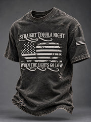 Men's Straight Tequila Night Print  T-shirt