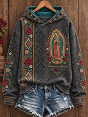 Women's Mexico Our Lady Guadalupe Art Printed Hoodie