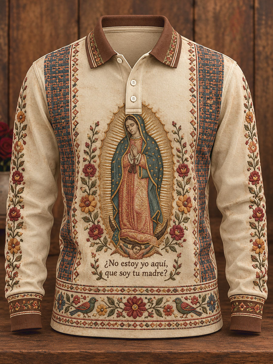Men's Mexico Our Lady Guadalupe Art Printed Casual Tops