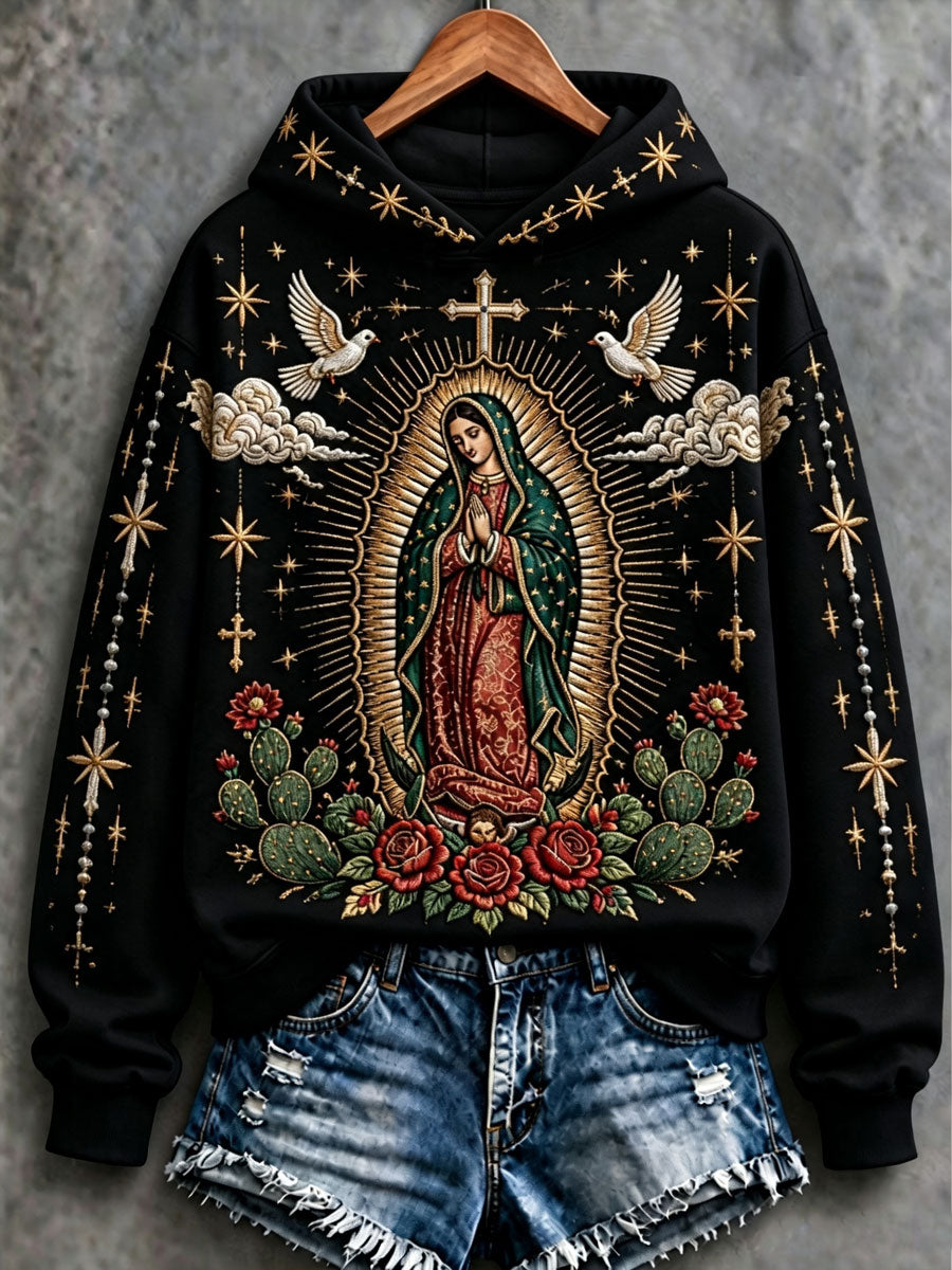 Women's Feast of Our Lady of Guadalupe art Printed Regular Sweatshirt