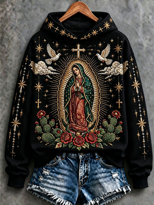 Women's Feast of Our Lady of Guadalupe art Printed Regular Sweatshirt