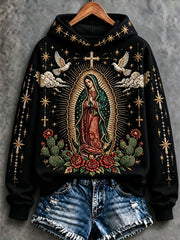 Women's Feast of Our Lady of Guadalupe art Printed Regular Sweatshirt