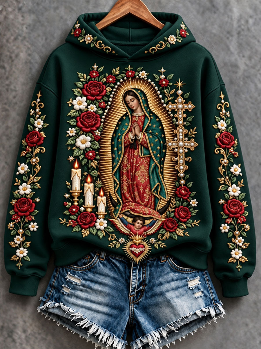 Women's Feast of Our Lady of Guadalupe art Printed Regular Sweatshirt