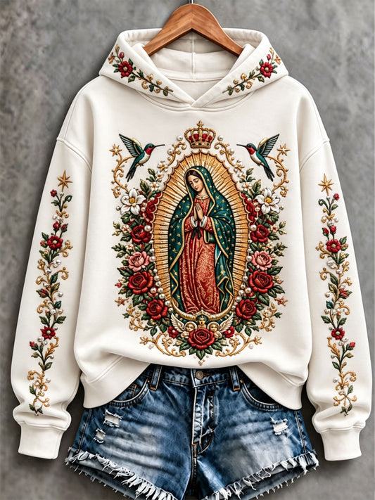 Women's Feast of Our Lady of Guadalupe art Printed Regular Sweatshirt