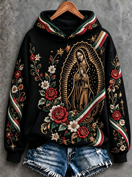 Women's Feast of Our Lady of Guadalupe art Printed Regular Sweatshirt