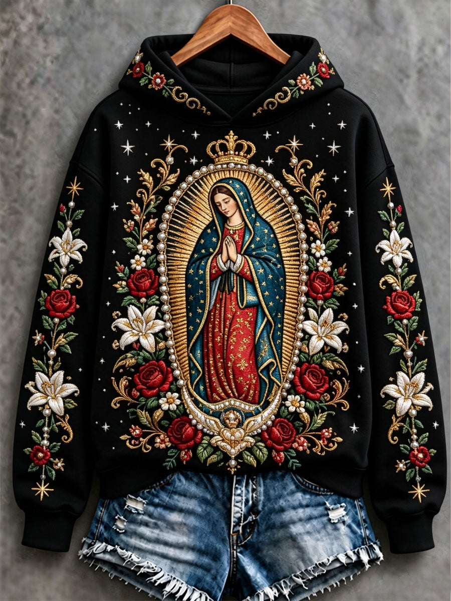 Women's Feast of Our Lady of Guadalupe art Printed Regular Sweatshirt
