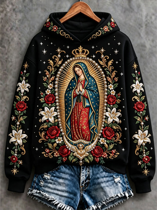 Women's Feast of Our Lady of Guadalupe art Printed Regular Sweatshirt