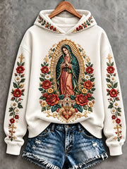 Women's Feast of Our Lady of Guadalupe art Printed Regular Sweatshirt