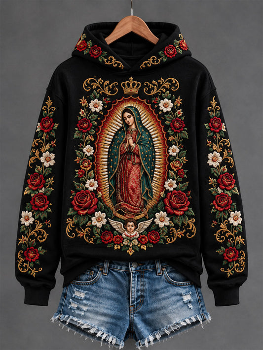 Women's Feast of Our Lady of Guadalupe art Printed Regular Sweatshirt