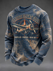 Men's Vintage Fight Club Printed Waffle Long Sleeve T-Shirt