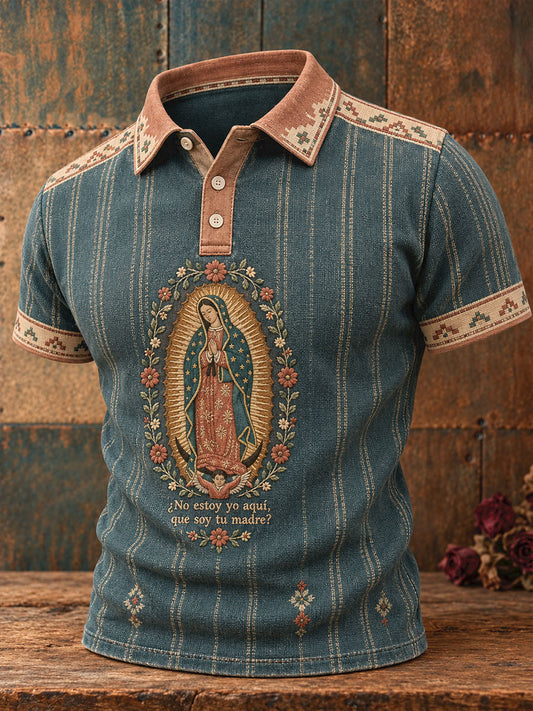 Men's Mexico Our Lady of Guadalupe Art Printed Casual Tops