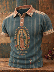 Men's Mexico Our Lady of Guadalupe Art Printed Casual Tops