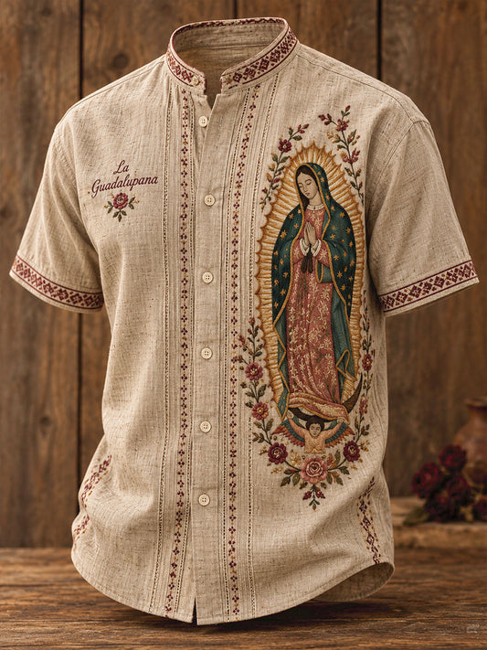 Men's Mexico Our Lady of Guadalupe Art Printed Shirt
