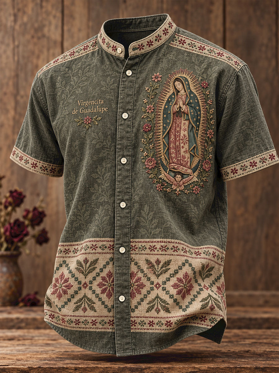 Men's Mexico Our Lady of Guadalupe Art Printed Shirt