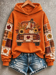 Women's Thanksgiving Turkey Print Hoodie