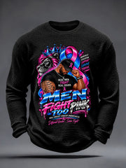 Men's Breast Cancer Awareness Men Fight Pink Too Waffle T-Shirt