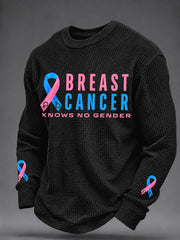 Men's Breast Cancer Awareness Men Fight Pink Too Waffle Sweatshirt